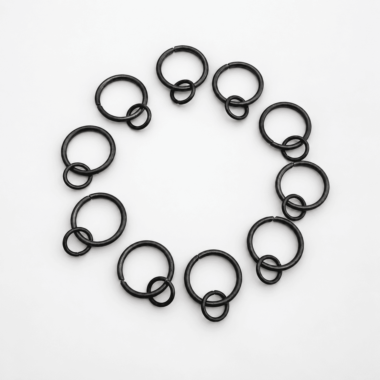 Self Coloured Raw Gun Metal Pewter Unpainted Iron Metal Curtain Rings